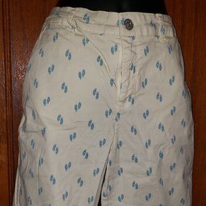 Gloria Vanderbilt Lemon Meringue Flip Flops Inseam 10” Women Shorts. Size 10